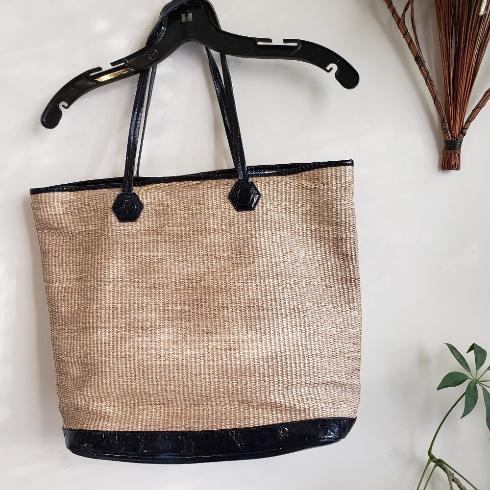 Rare! Vintage Jonathan Adler Duchess Straw Tote Bag Gem